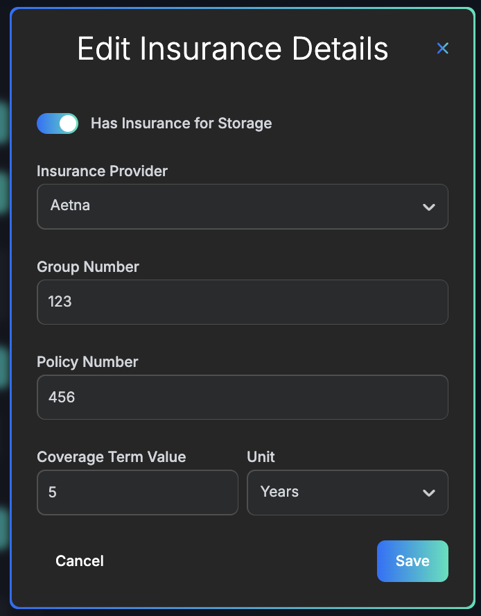 Insurance Details Form